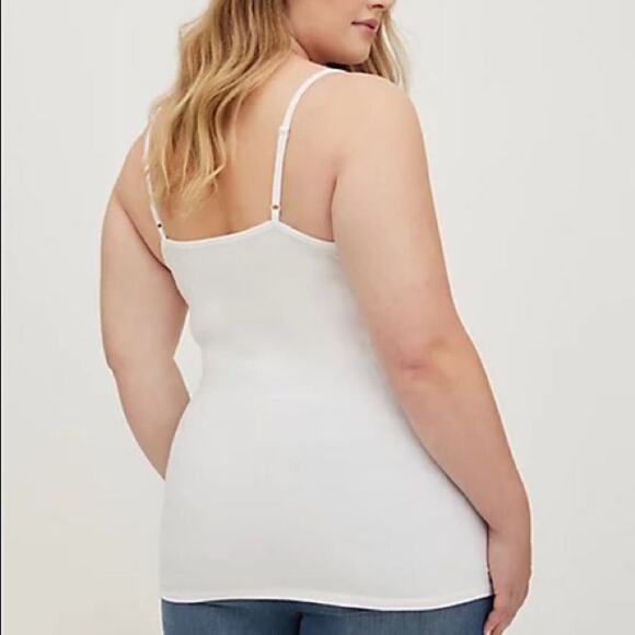 TORRID WHITE CRISSCROSS knit FOXY CAMI TANK - Picture 2 of 7